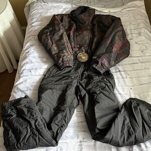 VTG FERA Skiwear One Piece Ski Suit Women's Floral Size 8 Retro 90s Belted